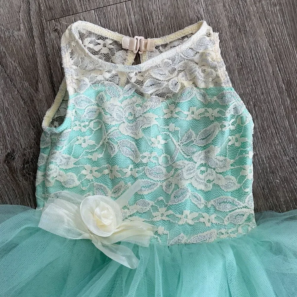 Revolution Mint Green Tutu Dance‎ Costume Leotard Lace Child Size XSC